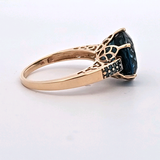 7.67 CTW Blue Topaz Engagement Ring in 14k Yellow Gold, Size 7.25