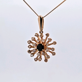 Sapphire and Diamond Spray Necklace in 14k Yellow Gold