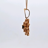 Sapphire and Diamond Spray Necklace in 14k Yellow Gold