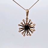 Sapphire and Diamond Spray Necklace in 14k Yellow Gold