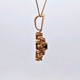 Sapphire and Diamond Spray Necklace in 14k Yellow Gold