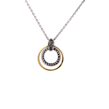 0.43 CTW Geometric Double Circle Diamond Pendant Necklace in 14k and 18k Gold