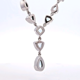 Sterling Silver Blue Topaz Frontal Drop Necklace