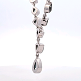 Sterling Silver Blue Topaz Frontal Drop Necklace