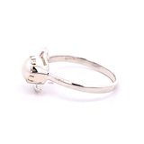 Sterling Silver Pearl Crescent Moon Ring, Size 8.75