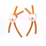 Sterling Silver Gold Vermeil Pearl Earrings