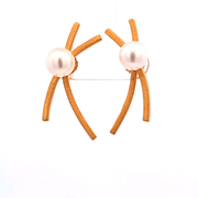 Sterling Silver Gold Vermeil Pearl Earrings