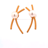 Sterling Silver Gold Vermeil Pearl Earrings
