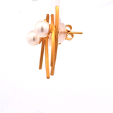 Sterling Silver Gold Vermeil Pearl Earrings
