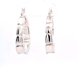 Sterling Silver Graduated Concave Hoop Earrings