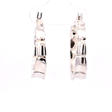 Sterling Silver Graduated Concave Hoop Earrings