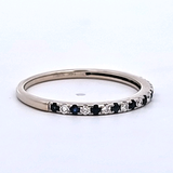 Sapphire and Diamond Wedding Band in 14k White Gold, Size 7.5