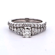 Diamond Engagement Ring Set in 14k White Gold