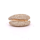 1.30 CTW Diamond Bypass Ring in 18k Yellow Gold, Size 7