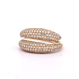 1.30 CTW Diamond Bypass Ring in 18k Yellow Gold, Size 7