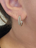0.34 CTW Diamond Hoop Earrings in 18kt White Gold