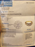0.82 CTW 3 Stone Diamond Engagement Ring in 14k Yellow and White Gold, Size 6.25