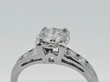 0.78 CTW Round Cut Diamond Engagement Ring in 18k White Gold, Size 5.75