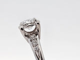0.78 CTW Round Cut Diamond Engagement Ring in 18k White Gold, Size 5.75