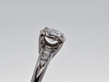 0.78 CTW Round Cut Diamond Engagement Ring in 18k White Gold, Size 5.75