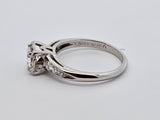 0.78 CTW Round Cut Diamond Engagement Ring in 18k White Gold, Size 5.75