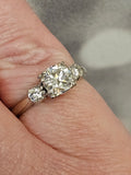 1.22 CTW Round Cut Diamond Engagement Ring in 14k White Gold-Size 6.25