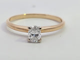 0.35CT. Oval Cut Diamond Solitaire Engagement Ring in 14k Yellow and White Gold, Size 6.5