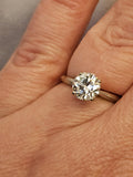 1.12CT. Diamond Solitaire Engagement Ring in 18k White Gold, Size 7.75