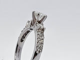 0.78 CTW Round Brilliant Diamond Engagement Ring in 14k White Gold, Size 6.5