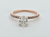 0.95 CTW Oval Brilliant Cut Diamond Engagement Ring in 14k Rose Gold-Size 6.5