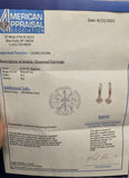 0.29 CTW Diamond Hoop Drop Earrings in 14k White Gold