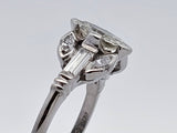 1.56 CTW Marquise Cut Diamond Cluster Engagement Ring in Platinum-Size 6.75