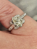 1.56 CTW Marquise Cut Diamond Cluster Engagement Ring in Platinum-Size 6.75