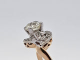 2.04 CTW Old Mine Cut Diamond Engagement Ring in 14k Yellow Gold-Size 10