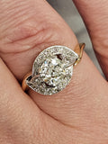 2.04 CTW Old Mine Cut Diamond Engagement Ring in 14k Yellow Gold-Size 10