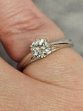 0.70CT. Round Cut Diamond Solitaire Engagement Ring in 14k White Gold, Size 6.5