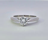 0.70CT. Round Cut Diamond Solitaire Engagement Ring in 14k White Gold, Size 6.5