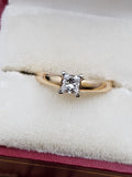 0.50CT. Princess Cut Diamond Engagement Ring in 14k Yellow Gold and Platinum, Size 7