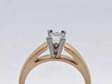 0.50CT. Princess Cut Diamond Engagement Ring in 14k Yellow Gold and Platinum, Size 7