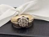 0.63 CTW Diamond Cluster Ring in 14k Yellow and White Gold, Size 9