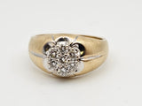 0.63 CTW Diamond Cluster Ring in 14k Yellow and White Gold, Size 9