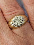 0.63 CTW Diamond Cluster Ring in 14k Yellow and White Gold, Size 9
