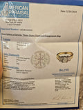 1.05 CTW 3 Stone Princess Cut Leo Diamond Engagement Ring in 14k Yellow Gold and Platinum, Size 5.5