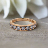 0.83 CTW Round Cut Diamond Wedding Band in 14k Yellow Gold, Size 7.25