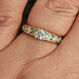 1.24 CTW Round Cut Diamond Engagement Ring in 14k Yellow Gold - Size 7.25