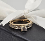 1.24 CTW Round Cut Diamond Engagement Ring in 14k Yellow Gold - Size 7.25