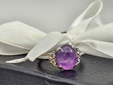 5.89CT Star Sapphire and Diamond Ring in 14k White Gold - Size 6