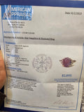 5.89CT Star Sapphire and Diamond Ring in 14k White Gold - Size 6