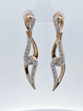 0.76 CTW Diamond Pointed Dangle Earrings in 14k Yellow Gold