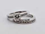 1.31 CTW Diamond Engagement Bridal Set in 14k White Gold, Size 5.5
